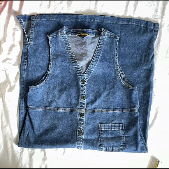 Objects Gold Button Up Long Denim Dress Medium - Picture 8 of 9